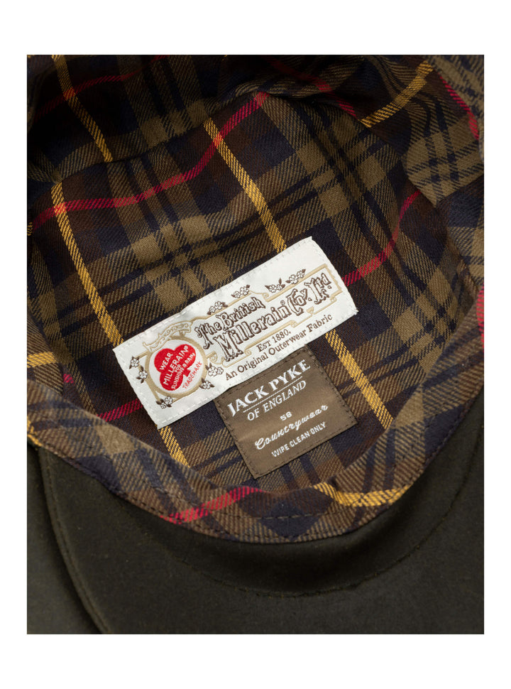 JACK PYKE Waxed Cotton Flat Cap Green