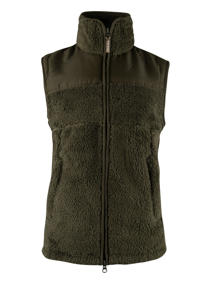 JACK PYKE Sherpa Fleece Gilet Dark Olive