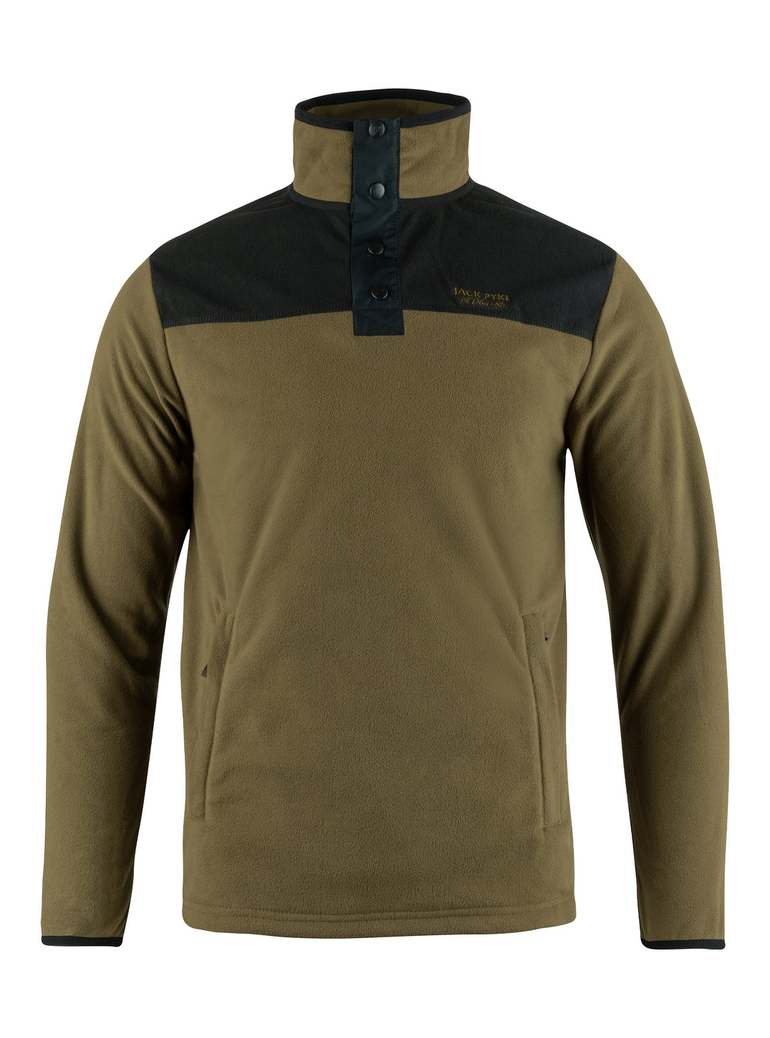 JACK PYKE Snap Neck Long Sleeve Thermal Fleece Top - Men's Adult - Green/Dark mustard - Medium-3XL