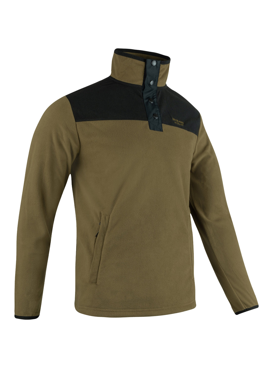 JACK PYKE Snap Neck Long Sleeve Thermal Fleece Top - Men's Adult - Green/Dark mustard - Medium-3XL