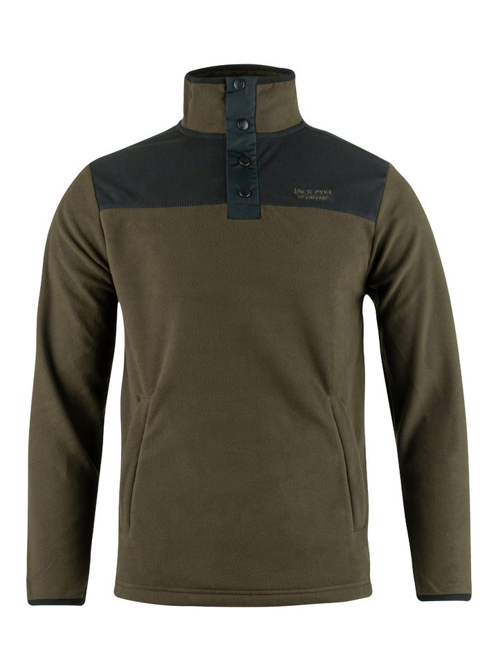 JACK PYKE Snap Neck Long Sleeve Thermal Fleece Top - Men's Adult - Green/Dark mustard - Medium-3XL