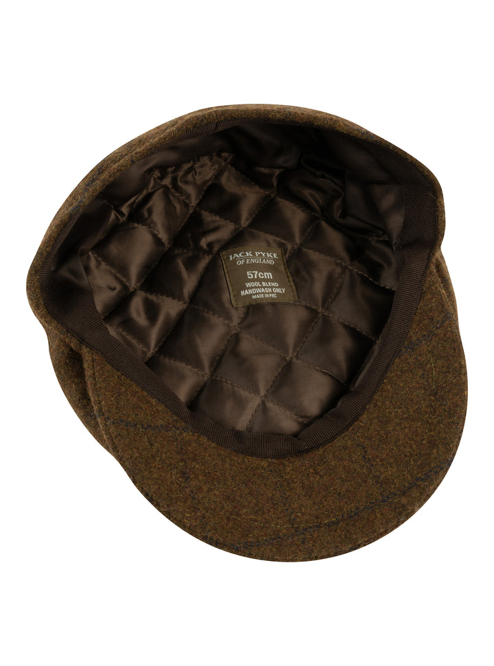 JACK PYKE Newsboy Flat Cap Brown Tweed