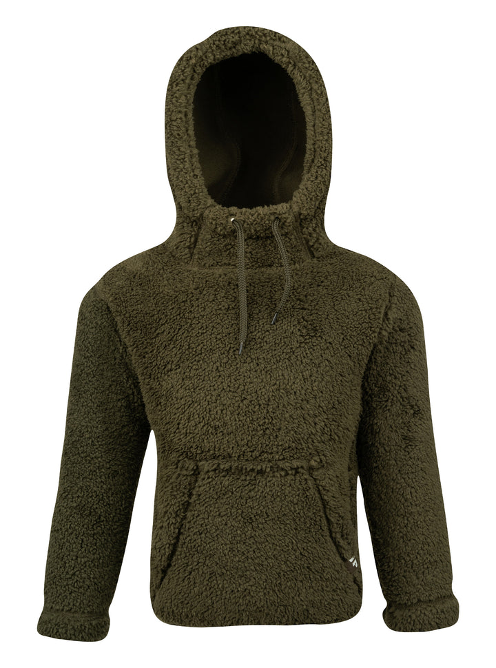 Jack Pyke Junior Sherpa Fleece Hoodie Dark Olive