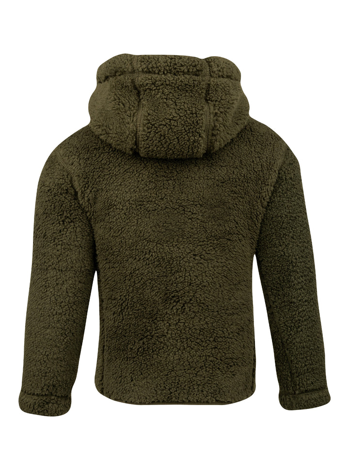 Jack Pyke Junior Sherpa Fleece Hoodie Dark Olive