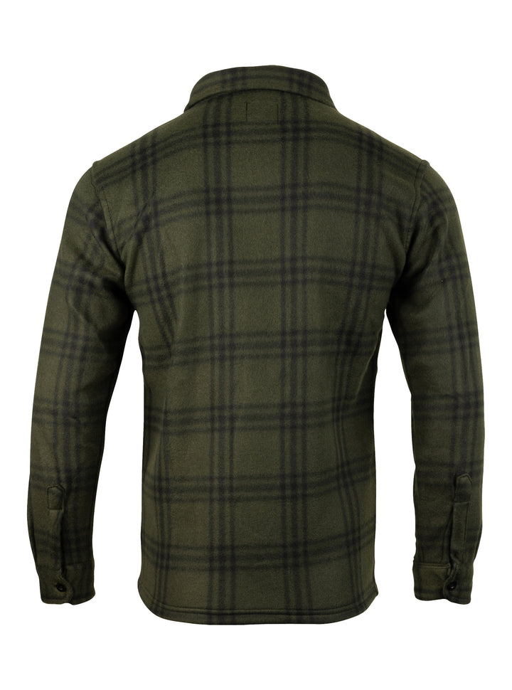 JACK PYKE Polar Fleece Long Sleeve Shirt Green Check