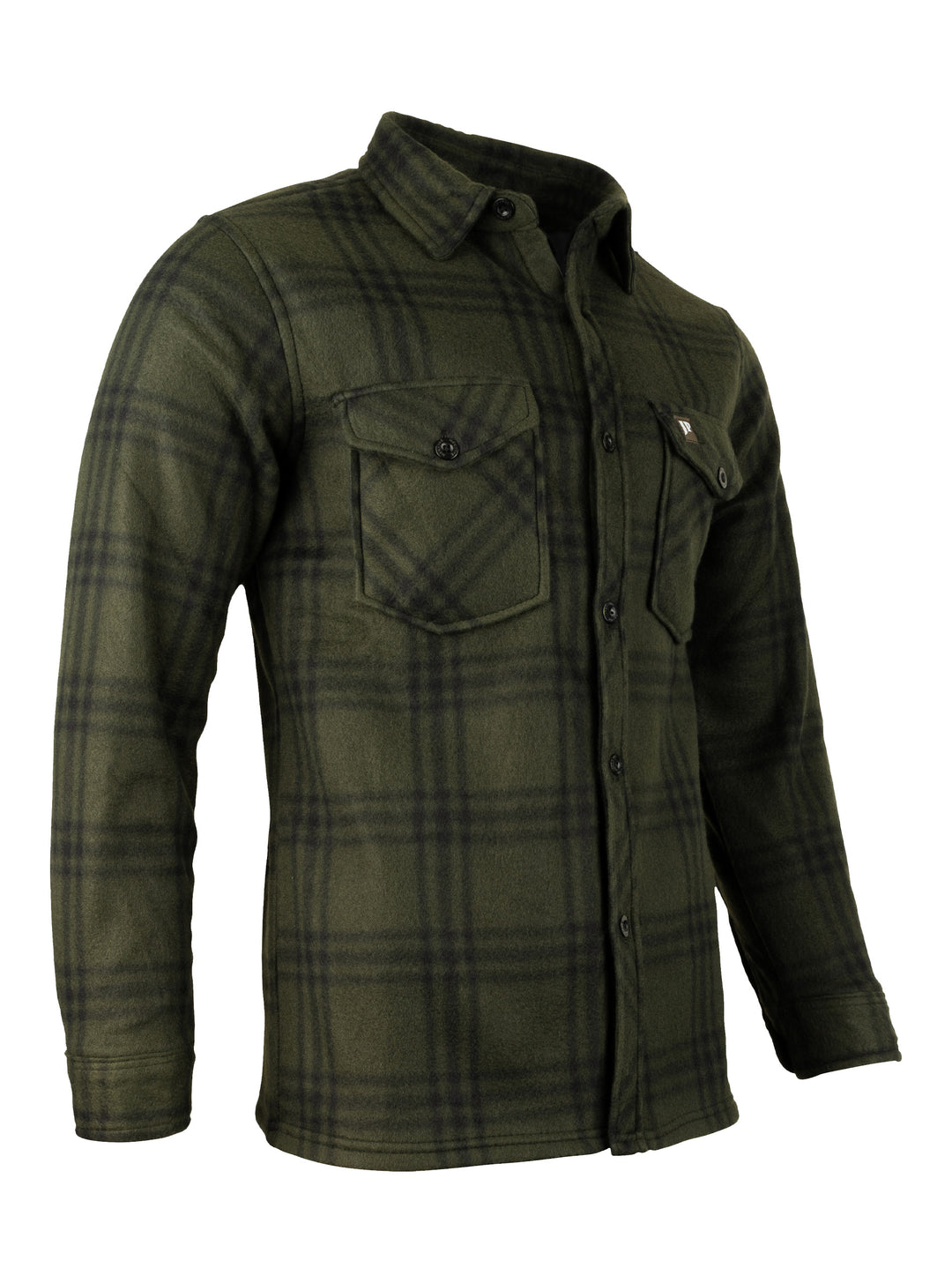 JACK PYKE Polar Fleece Long Sleeve Shirt Green Check