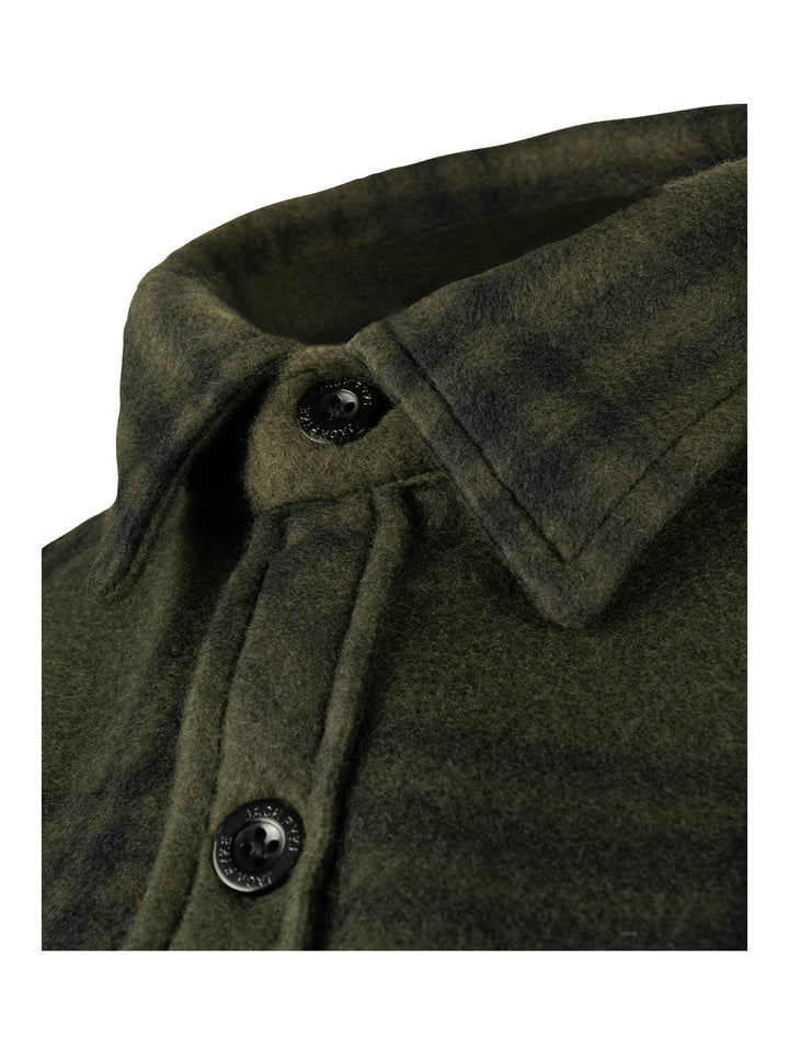 JACK PYKE Polar Fleece Long Sleeve Shirt Green Check