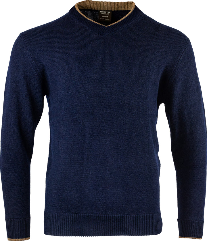 JACK PYKE Ashcombe 100% Lambswool Long Sleeve V-Neck Jumper Pullover