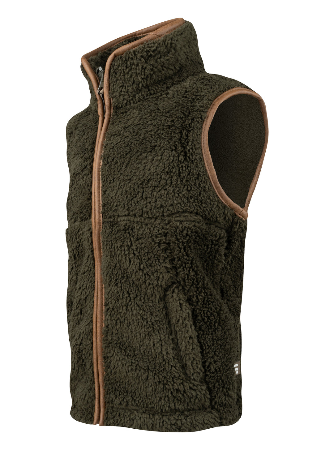 JACK PYKE Junior Sherpa Fleece Gilet Dark Olive