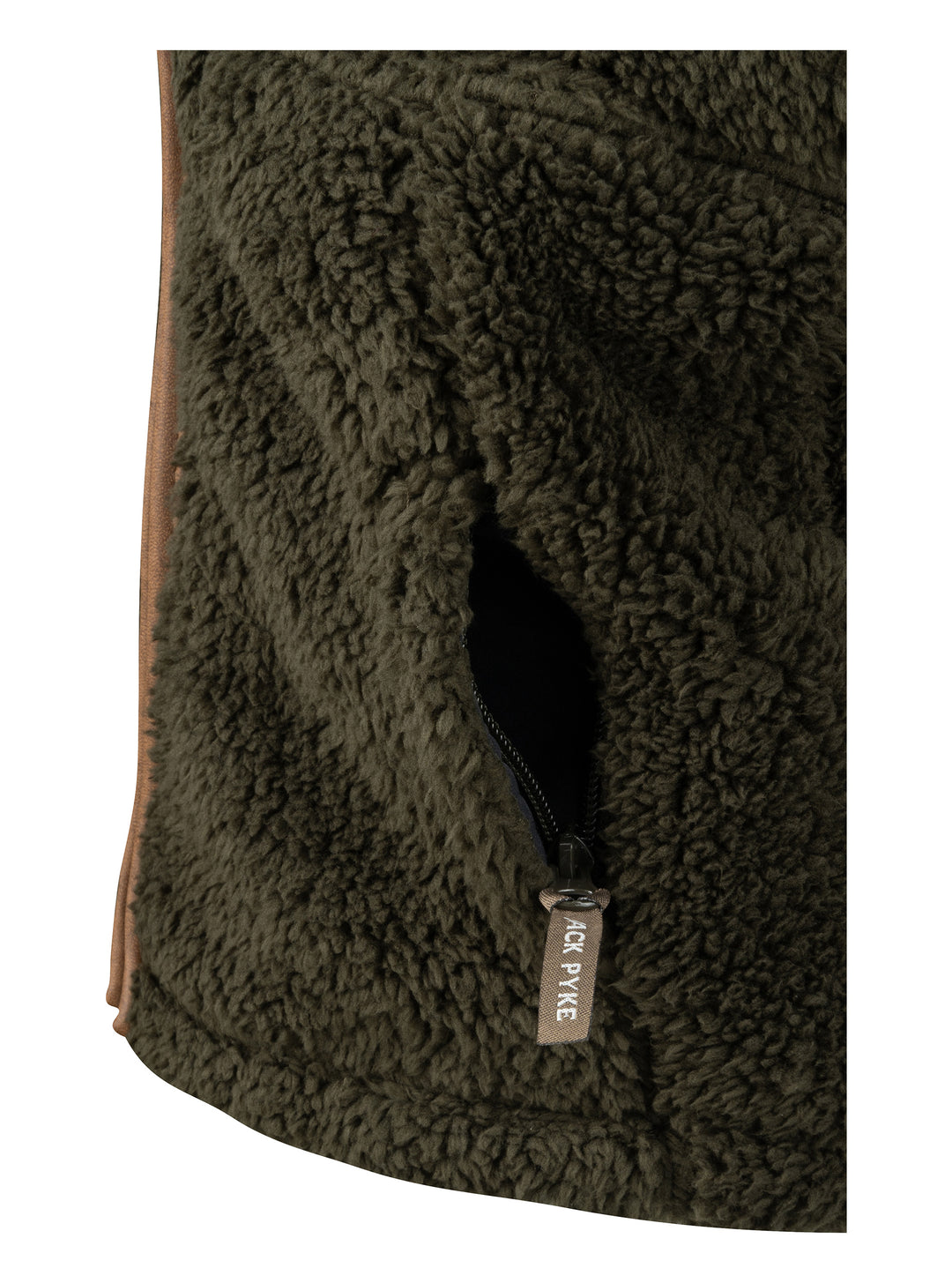 JACK PYKE Junior Sherpa Fleece Weste Dunkeloliv