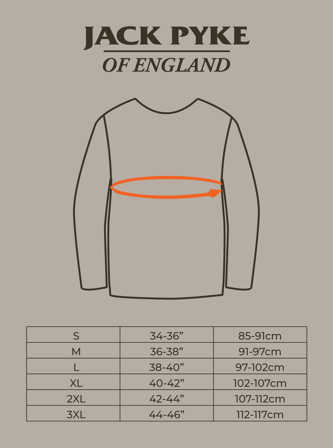 JACK PYKE Quick Wick Armour Long Sleeved Top English Oak Evolution T-Shirt